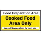 Cooked Food Area Only Vinyl Sticker